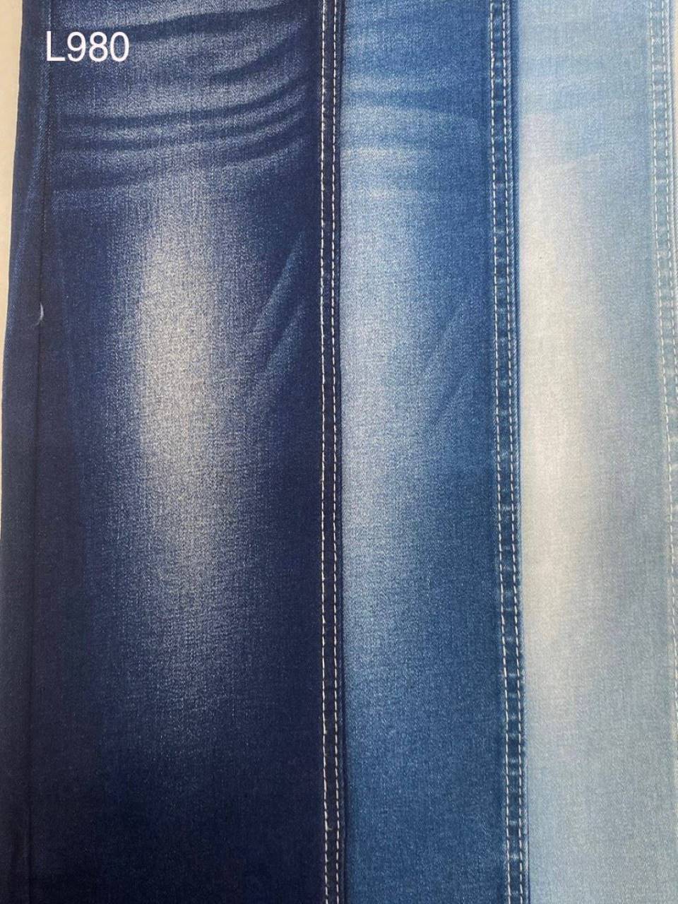 Vải jean Nữ thun L980 xước dọc nhẹ